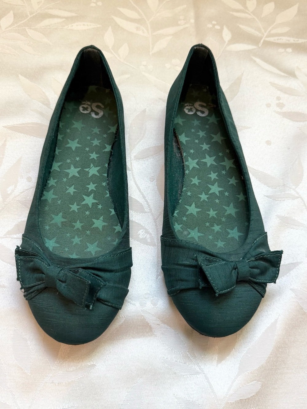 SO Green Bow Ballet Flats